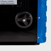 The Scheppach HF50 router table features infinitely variable height adjustment for precise adjustments.