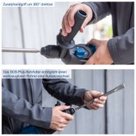 360° drehbarer Erg grippbarer Griff für präzises Arbeiten mit SDS-Plus-Bohrfutter