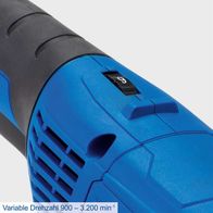 Die Satiniermaschine MRS1300 von Scheppach bietet eine variable Drehzahl von 900 bis 3.200 min⁻¹ für präzises Arbeiten.
