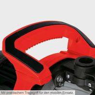 Die Gartenpumpe GP1400JET von Scheppach verfügt über einen praktischen Tragegriff für den mobilen Einsatz.
