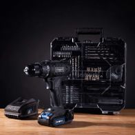 Mobile Werkstatt C-BSB74/1BE-X von Scheppach mit 1,5-13mm Spannbereich und 50Nm Drehmoment. Inklusive Bohrerset, Bits, Bits, 1x 2Ah Akku, Ladegerät und Koffer. Die Werkstatt bietet eine 20V Spannung und ein 25Nm Drehmoment.