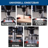 Universal-Bohrfutter für verschiedene Materialien: Holz, Metall, Kunststoff, Aluminium und Stahl