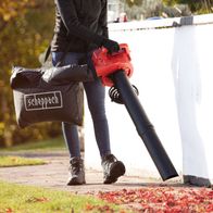 The Scheppach Leaf Blower & Vacuum LBH2600P features an airflow of 678 m³/h and an air speed of 268 km/h. The leaf vacuum includes a 25.4 cc engine and a 50L bag.