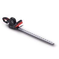 Elektro Heckenschere EHT610 mit 610mm Schnittlänge und 24mm Schnittstärke. Gezeigt von der Seite mit rotem Griff und schwarzem Gehäuse. 230V Betriebsspannung.