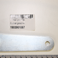 Kurbel geschw. mit Metallgriff und Loch, Artikelnummer 1905901087, von vorne fotografiert.