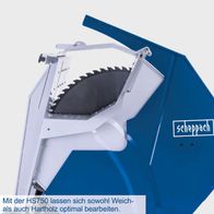 Die HS750 von Scheppach eignet sich optimal zur Bearbeitung von Weich- und Hartholz. Sie verfügt über eine Schnittlänge von 1m und ein HW-Sägeblatt mit 700mm Durchmesser. Die Maschine ist mit 400V und 5000W leistungsstark.