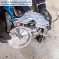 Spindelverriegelung (Spindellock) für Scheibenwechsel bei Mauerfräse MNF2250