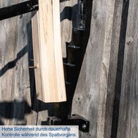 Hohe Sicherheit durch dauerhafte Kontrolle während des Spaltvorgangs. Der Handholzspalter Scheppach mit 220mm Klinge spaltet Holzscheite von 90-340mm und hat eine Hebellänge von 560mm.