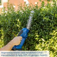 Ergonomische Akku-Gras- und Strauchschere mit leichtem Gewicht und ergonomischem Griff für angenehmes Arbeiten