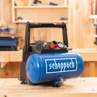 Scheppach Kompressor mit 6-Liter-Kessel, 8 bar, inkl. Zubehör und Schlauch, ölfrei