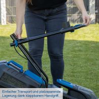 Klappbarer Handgriff für einfaches Transportieren und platzsparende Lagerung