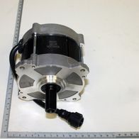 Scheppach-Antriebsmotor mit integriertem Schaltwerk, 48V/1200W, Blick auf Unterseite mit Antriebswelle