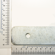 Klemmblech mit zwei Bohrungen für Scheppach-Produkte, Messskala darunter