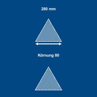 Dreieckiges Schleifpapier mit Körnung 80, Abmessung 280 mm – Satzbezug für 10 Stück