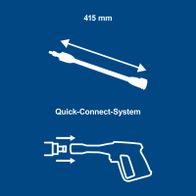 Quick-Connect-System mit 415 mm Länge für schnelle Montage