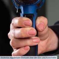 Schnellstellbare, stufenlose Drehzahlregelung über Ein-/Ausschalter für Akku-Bohrschrauber