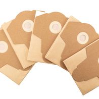 Papier-Vakuumbeutel, fünf Stück, von vorne fotografiert.