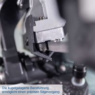 Kugellagerte Bandführung für präzise Sägearbeit auf Metallbandsäge