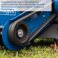 Doppeltes Keilriemen-System für robuste Antriebssicherheit in Scheppach-Baumstumpffräse