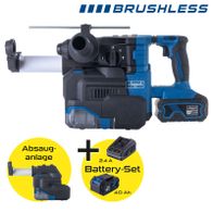 Scheppach Akku-Bohrhammer mit Absauganlage und 4,0 Ah Akku-Batterie-Set inkl. Ladegerät