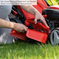 Der Seitenauswurf des Benzinrasenmähers MS173-51 lässt sich bei Bedarf leicht montieren bzw. demontieren.