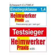 Der Scheppach C-LT300-X erhielt die Note 1,4 von Heimwerker Praxis und ist Testieger der Ausgabe 4/25. Preis/Leistung: gut bis sehr gut.