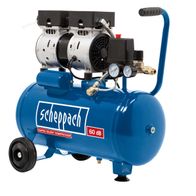 Kompressor HC24Si von Scheppach, 24-Liter-Tank, seitliche Ansicht.