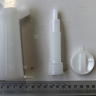 Scheppach-Ölflasche mit Messmarkierung und Auslaufventil