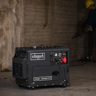 Diesel-Stromerzeuger mit Elektrostarter, 5000 Watt, 2x 230V und 1x 400V Steckdose, Scheppach DPG5200-BE
