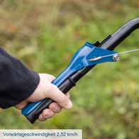 Anzeige der Vorwärtsgeschwindigkeit von 2,52 km/h für Scheppach-Balkenmäher