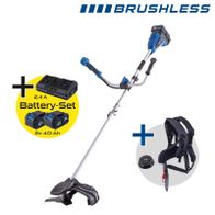 Scheppach Akku-Freischneider mit 40-Ah-Batteriepack und Ladegerät, inkl. Trageschlaufe und Akkuhalterung