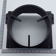 Absaugstutzen für Fräskasten, Ansicht von oben, mit Maßstab zur Größenveranschaulichung.