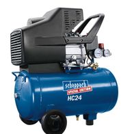 Kompressor HC24 von Scheppach, Special Edition, 24-Liter-Tank, seitliche Ansicht.