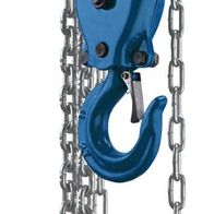 Kettenzug CB02 scheppach - 2000kg, Ansicht von vorne mit Haken und Kette.