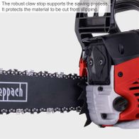 The robust claw stop supports the sawing process. It protects the material to be cut from slipping.