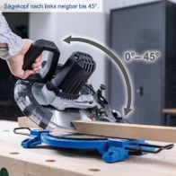 Scheppach-Mitre- und Gehrungssäge mit 45° Neigungsfunktion für präzise Schnitte