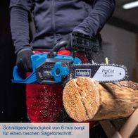 Scheppach-Säge mit Schnittleistengeschwindigkeit von 6 m/s für schnellen Sägefortschritt