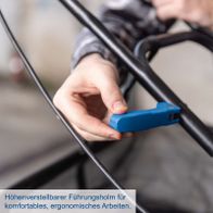 Höhenverstellbarer Führungsholm für ergonomisches Arbeiten in der Akku-Spindelmäher-Anwendung