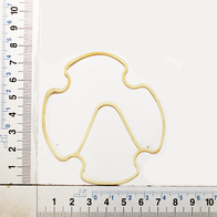 Ein Messschieber mit einer Skala in Zentimetern und Millimetern. Das Bild zeigt die Skala von vorne.