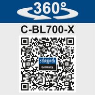 Der Akku-Laubbläser C-BL700-X bietet eine 360°-Rotation für flexible Nutzung. Produktname: C-BL700-X. Hersteller: Scheppach, Deutschland.