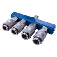 Scheppach-Druckluftschnellkupplungs-Set mit 1 Eingang und 2 Ausgängen, 1/4 Zoll