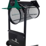 Rollsieb GM-RS 400 von Gartenmeister, seitliche Ansicht mit zwei Siebzylindern und Motor.