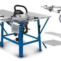 Scheppach Tischkreissäge TS310 mit Arbeitsplatte, Schiebe-Schlitten und Zusatzblatt