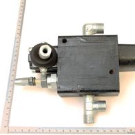 Scheppach-Steuergerät mit Anschlussstutzen für Hydraulikkomponenten