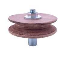 Lederabziehscheibe 100 von Scheppach, von oben fotografiert.