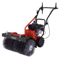 Scheppach Benzinkehrmaschine mit rot-schwarzem Motor und Bürstenaufsatz