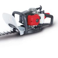 Petrol hedge trimmer HTH250/240P by Scheppach, side view.
