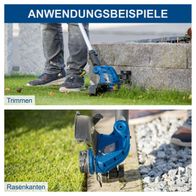 Akku-Rasentrimmer mit Fadenlänge von 3 Metern für präzises Trimmen von Rasenkanten und Rasenflächen