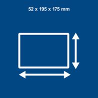 Technische Maße eines Werkzeugs: 52 x 195 x 175 Millimeter