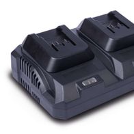 Doppelladegerät GO-BC4.5Twin gomag von Scheppach, Ansicht von schräg oben.